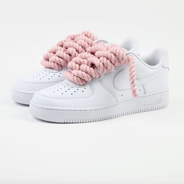 Air Force 1 White Rope Laces Rosa
