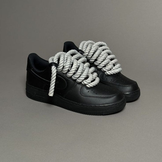 Air Force 1 Black Rope Laces Grigio