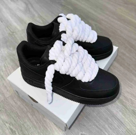 Air Force 1 Black Rope Laces Bianco