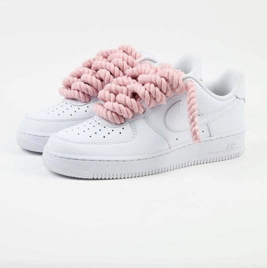 Air Force 1 White Rope Laces Rosa